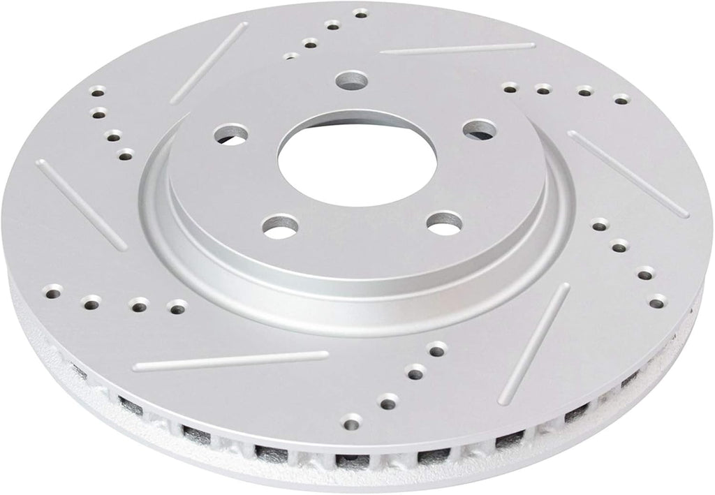 TRQ Front & Rear Performance Drilled Slotted Coated Rotor Kit for Chevy Pontiac
