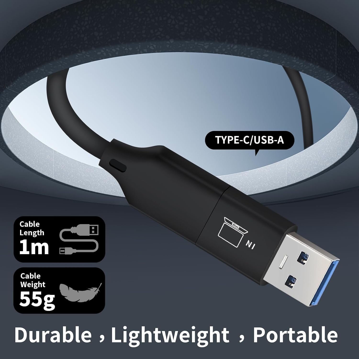 POTTMACEE 14' Laptop Screen Extender & H5-M USB Video Transmission Cable, Data to Video Signal Conversion Cable Portable Triple Monitor, Compatible with M1/M2/M3 MacBook