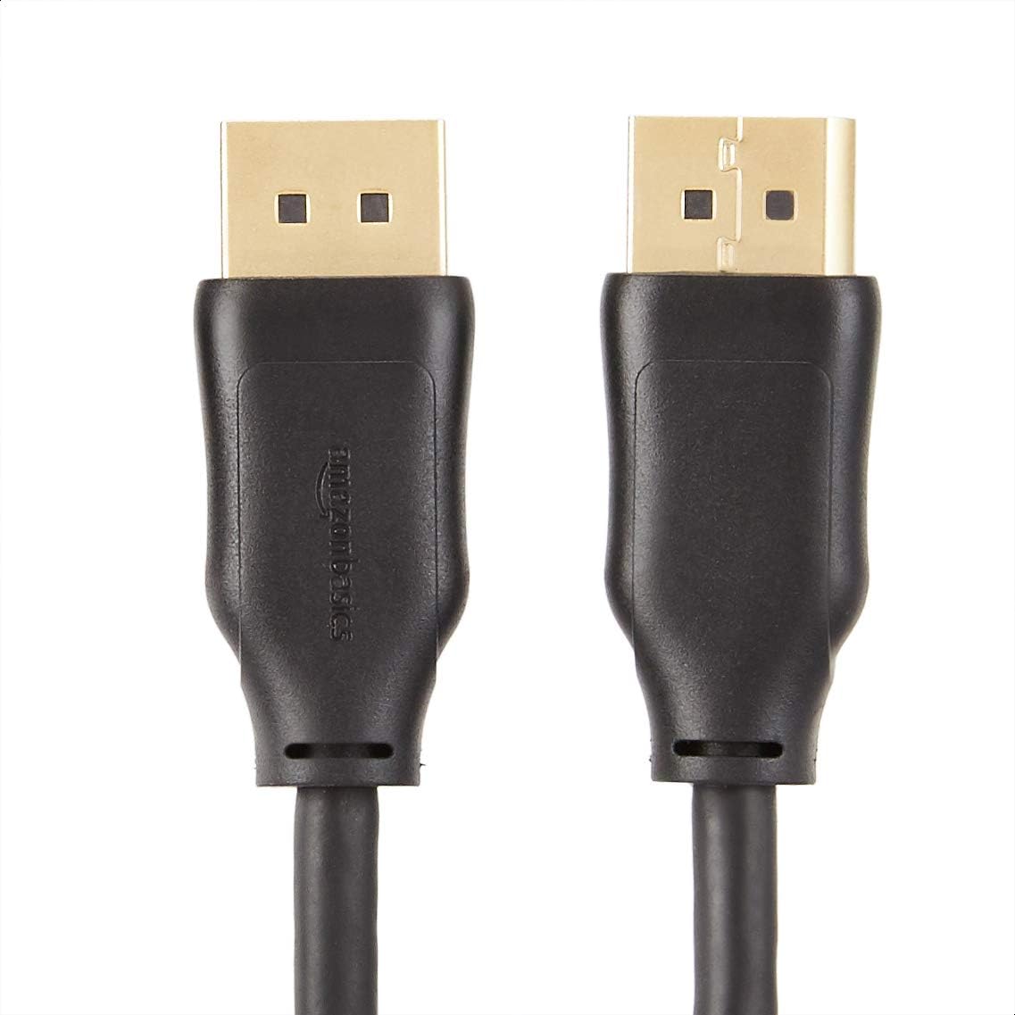 Amazon Basics DisplayPort to DisplayPort HD Display Cable, Gold-Plated, 6 ft, 52 count, Black
