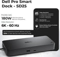 Dell Pro Smart Dock SD25 Bundle - 10Gbps, 3 Year Warranty, Supports Dual/Triple Monitors & 4K Displays with 180W Power Supply, Anyhdd HDMI, DisplayPort, USB C Cable, Cloth - Docking Station