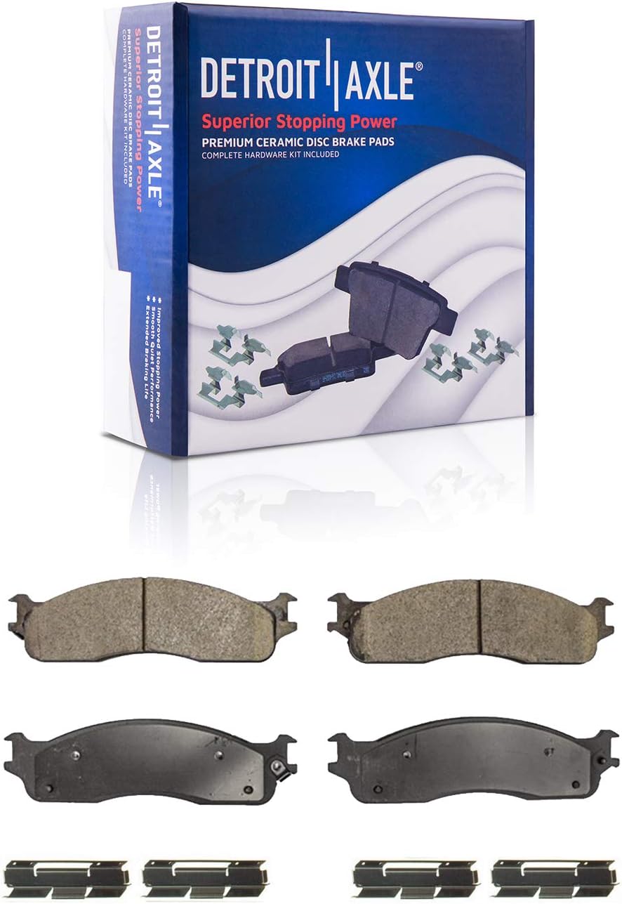 Detroit Axle - Front Brake Kit for 2003-2008 Dodge Ram 2500 3500 Disc Brake Calipers Ceramic Brake Pads 2004 2005 2006 2007 Replacement
