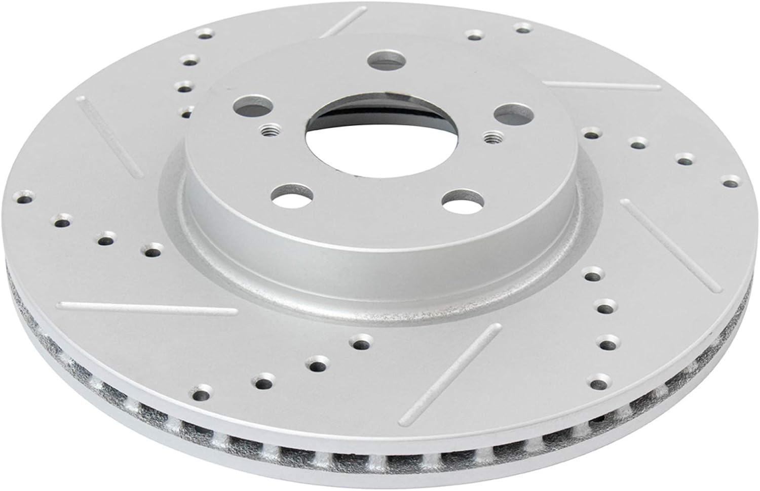TRQ Performance Front and Rear Brake Rotor Set G Coated Drilled and Slotted Compatible with 2009-2010 Pontiac Vibe 2009-2019 Toyota Corolla 2009-2013 Matrix