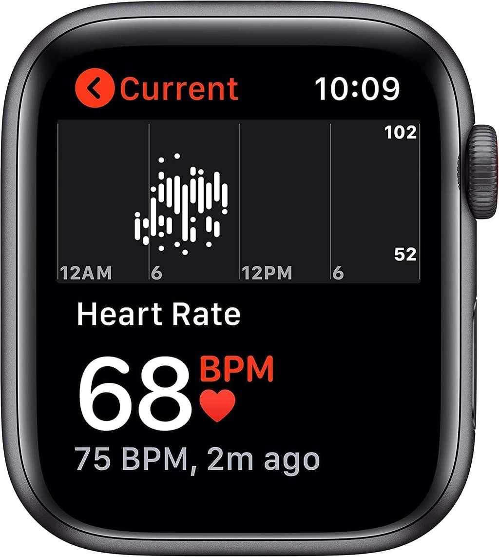 Apple Watch SE (GPS, 44mm) - Space Gray Aluminum Case with Midnight Sport Band (Renewed)