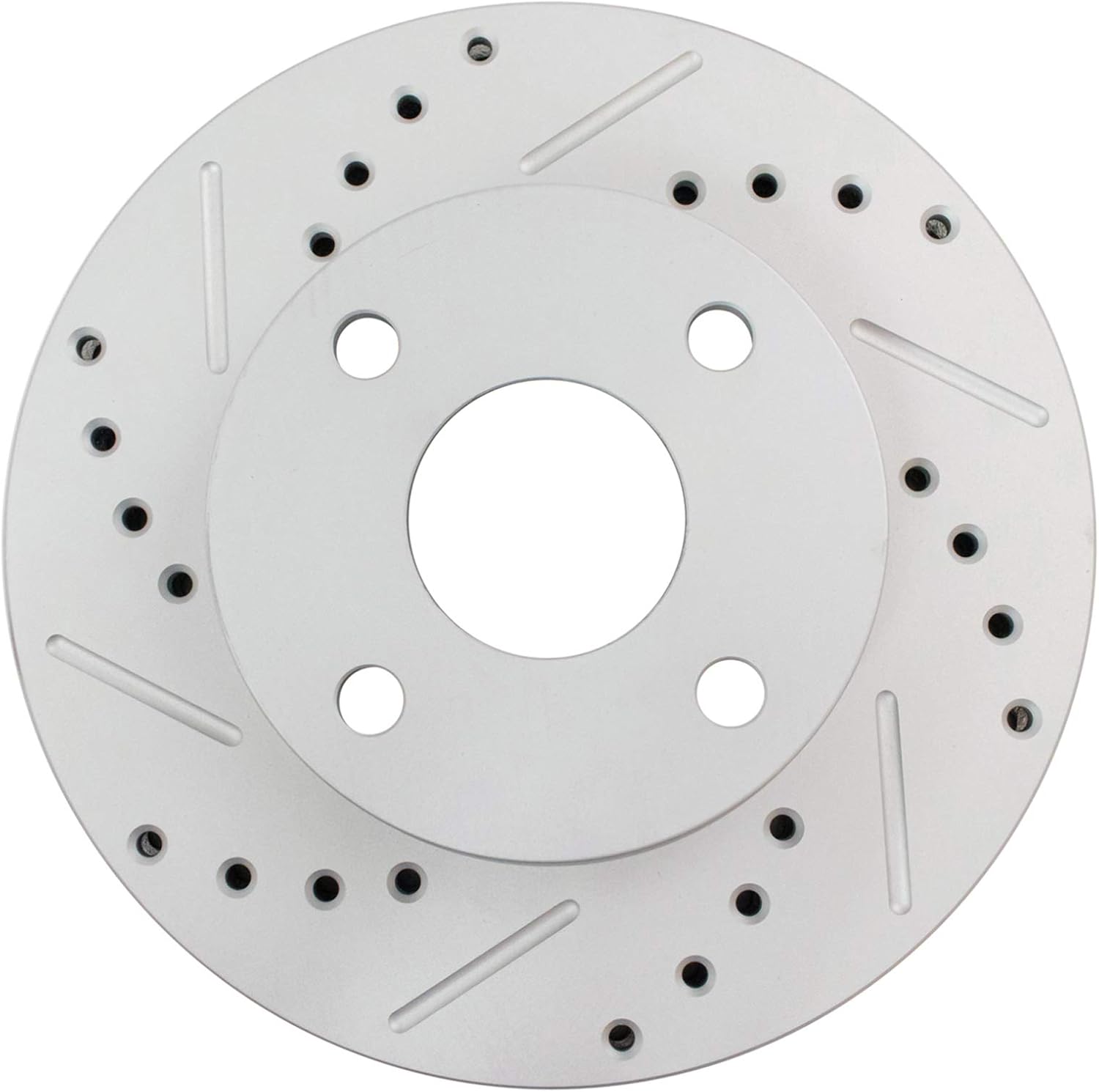 TRQ Performance Front and Rear Brake Rotor Set G Coated Drilled and Slotted Compatible with 1990-1993 Mazda Miata