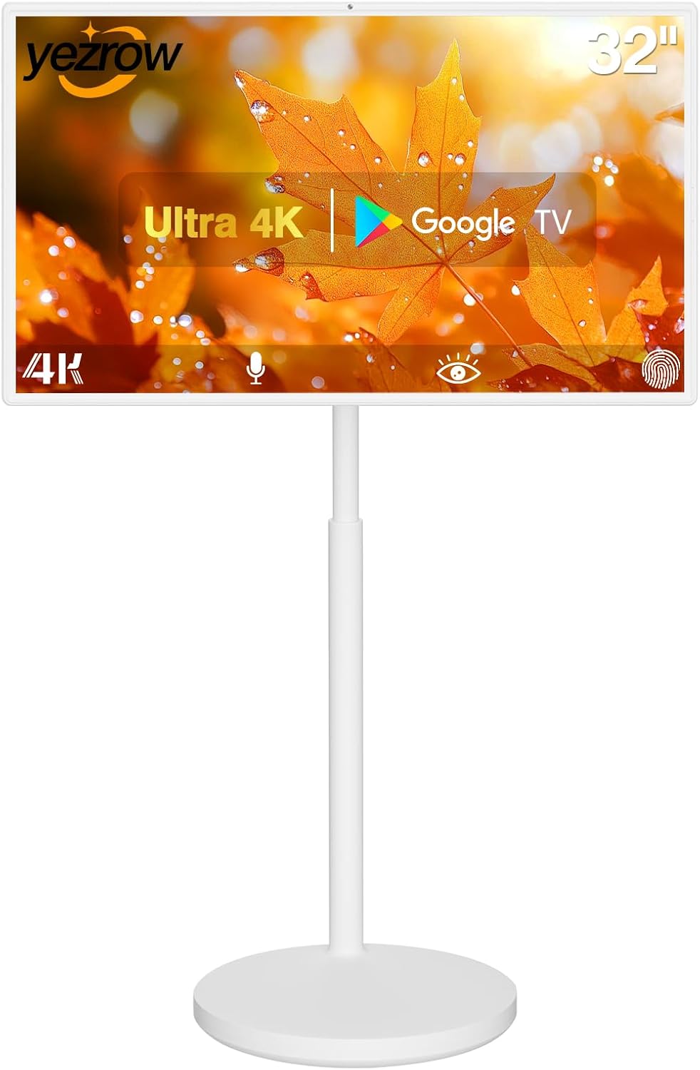 32-inch Smart Screen 4K Camera Portable TV |Wireless Portable TV on Wheels |Touch Screen Monitor | Android 13 OS (Support Google Store) Built-in Battery (5-8H) Full Swivel Rotation (8RAM+128GB)