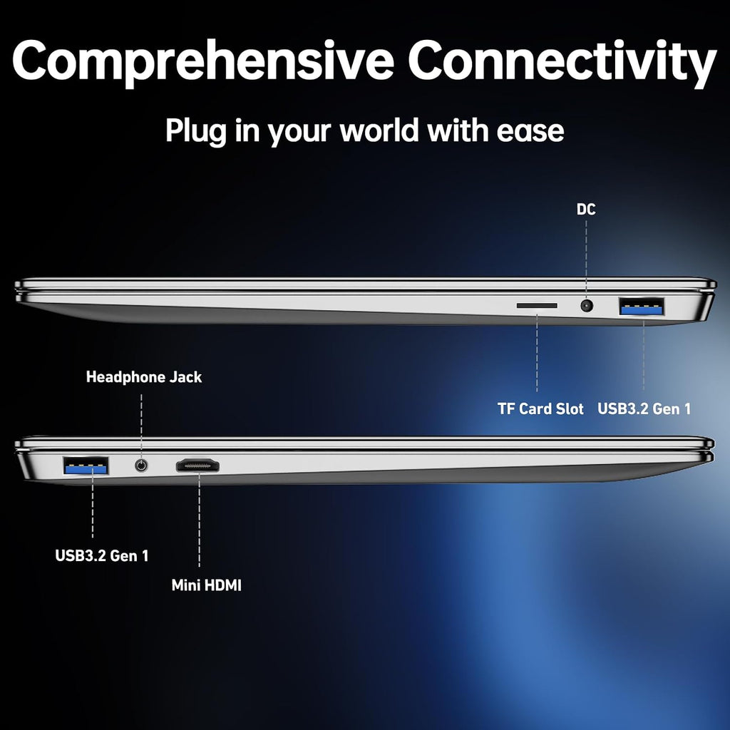 2026 Latest 15.6'' Laptop Compatible with Windows 11, 8GB RAM 256GB SSD, Quad-Core Processor(2.9GHz), 1080p FHD Display, Backlit Keyboard, USB3.2Gen1, Mini HDMI, WiFi5, Bluetooth5, TF Card Slot, Black
