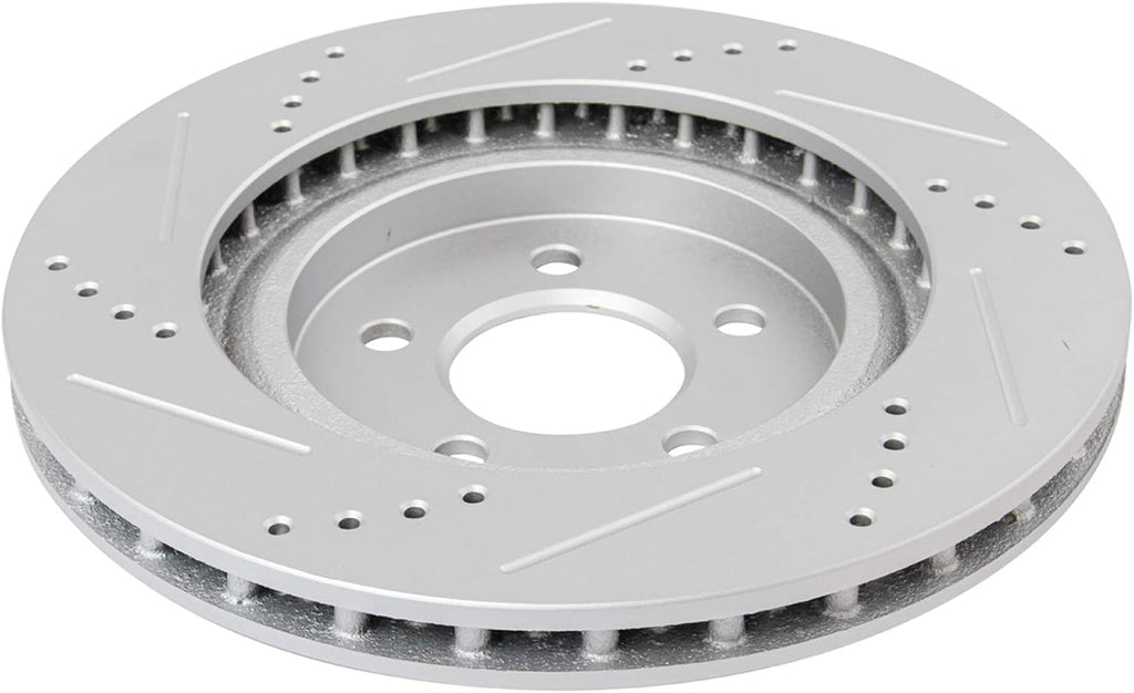TRQ Performance Front and Rear Brake Rotor Set G Coated Drilled Slotted Compatible with 1994-2004 Ford Mustang