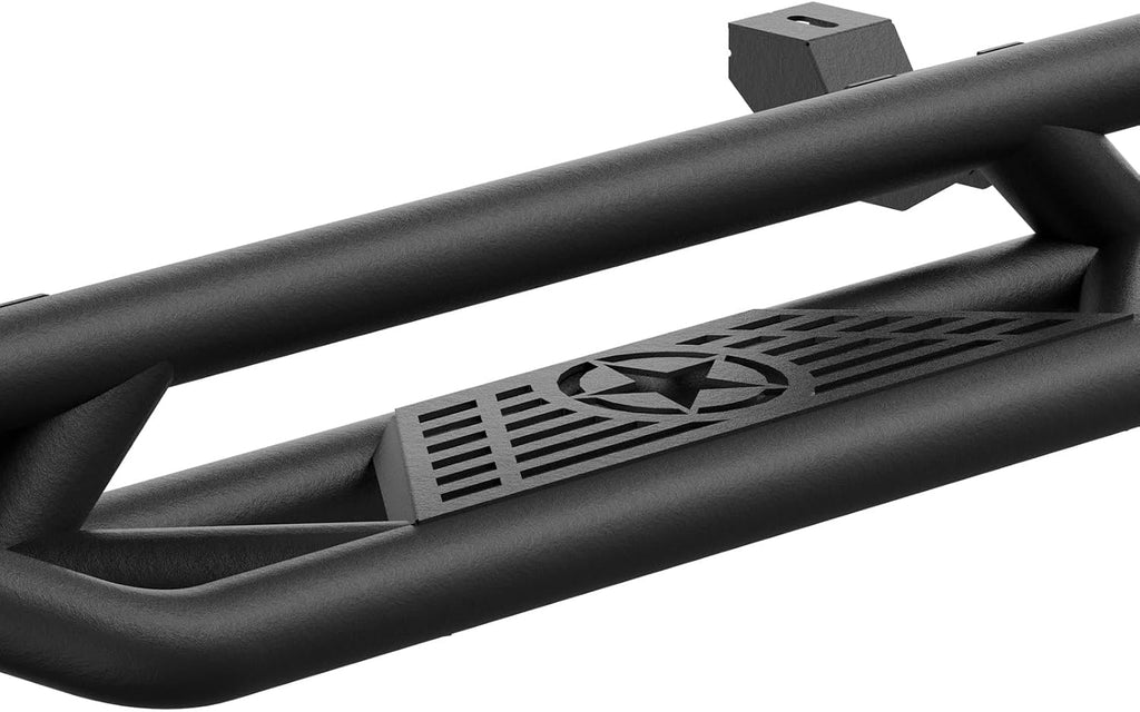 Running Boards Compatible with 2018-2026 Jeep Wrangler JL 2 Doors, Drop Side Steps, Heavy-Duty Steel Nerf Bar Step Plate Rock Sliders Rail