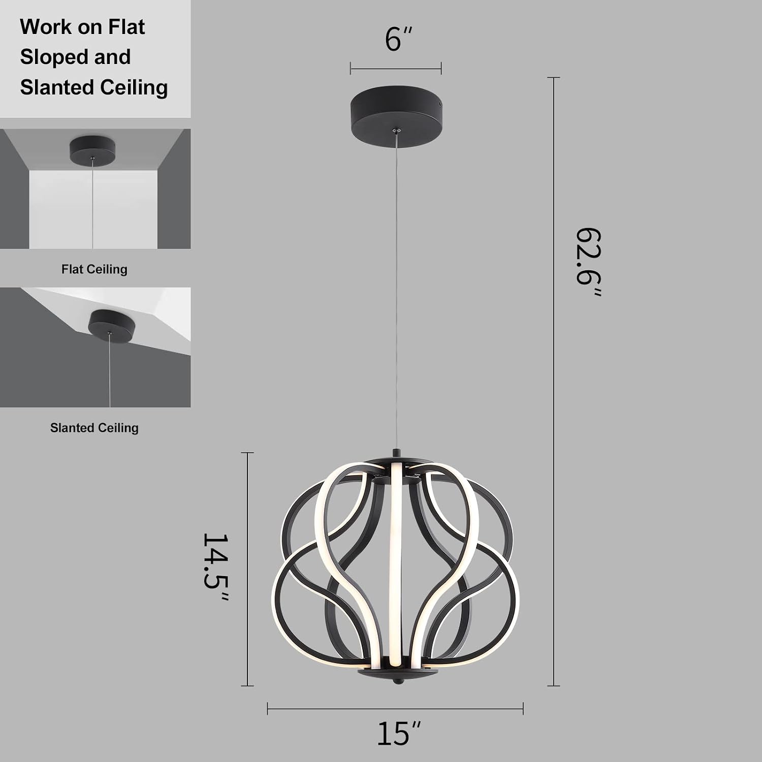 Modern LED Chandelier Acrylic Design Adjustable Hanging Chandelier Easy Install Suitable for Dining Room Living Room Bedroom Kitchen and Corridor