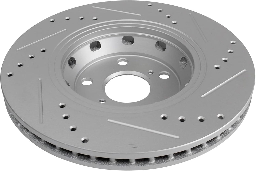 TRQ Performance Front and Rear Brake Rotor Set G Coated Drilled and Slotted Compatible with 2009-2015 Toyota Venza