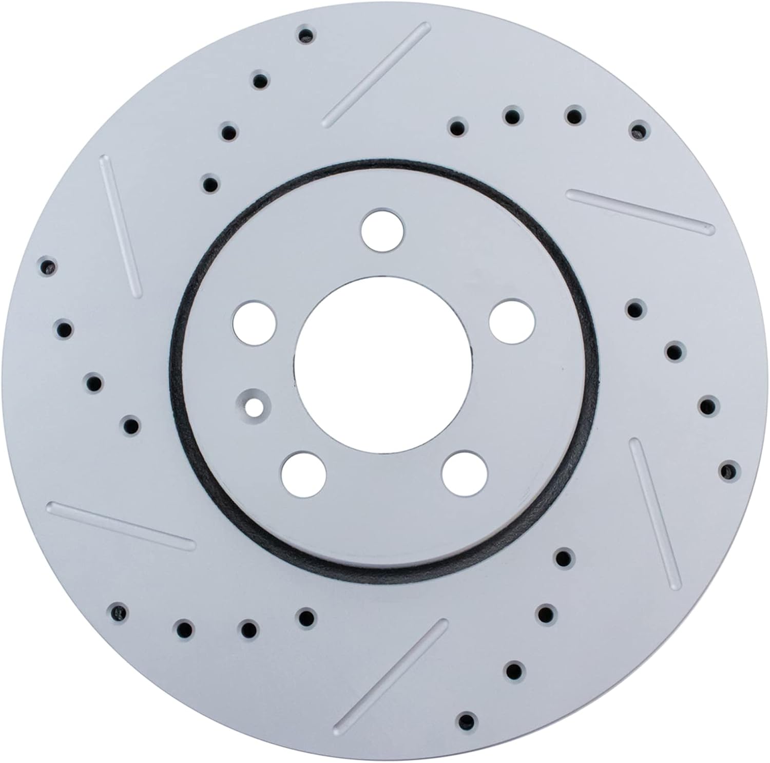 TRQ Performance Front and Rear Brake Rotor Set G Coated Drilled and Slotted Compatible with 1999-2010 Volkswagen Beetle 1999-2006 Golf 1999-2005 Jetta
