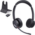 Yealink WH64 Hybrid Wireless Headset with Mic for Work, Dual Mode Bluetooth & DECT Dongle Headset with Charge Stand for PC/Computer/IP Phone/Cell Phones, Teams, Zoom, 492 ft Range, 32H Talk Time