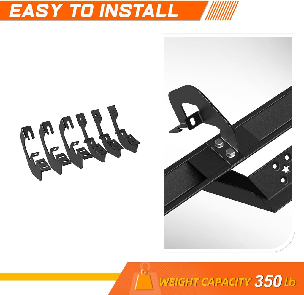 2.75' Black Drop Side Steps Nerf Bars Running Boards Compatible with 07-19 Chevy Silverado/GMC Sierra Extended Cab (Pair)