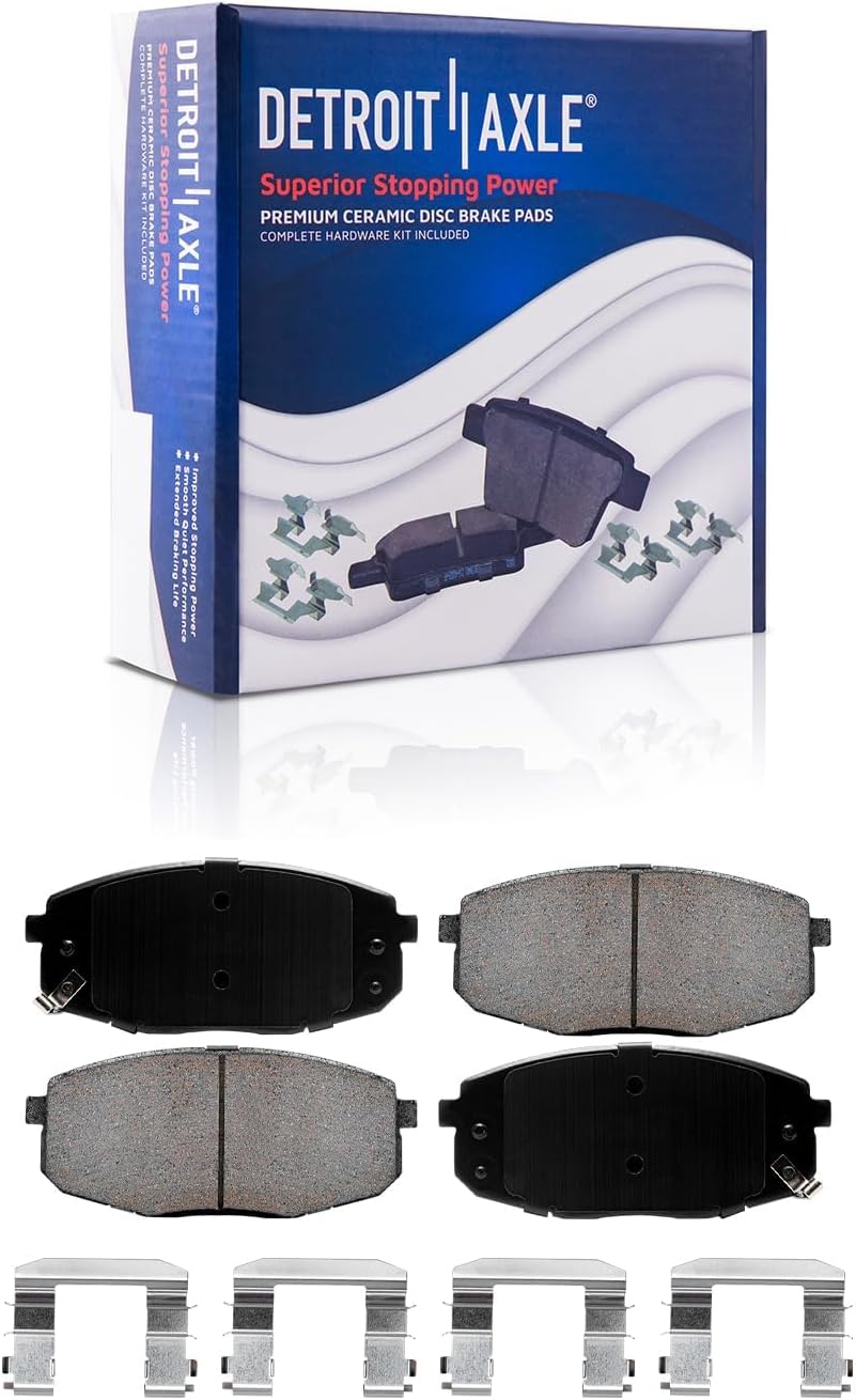 Detroit Axle - Front Brake Kit for 09-12 Hyundai Elantra Brake Rotors Ceramic Brakes Pads 2009 2010 2011 2012 Replacement: 11.02' inch Front Rotors