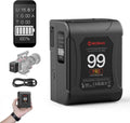 Moman V-Mount Battery, Power 99 Camera bettert Mini V Lock Batterys 99Wh/6900mAh with Touch Button&LED Display for Smallrig BMPCC 4k 6k Camera Camcorder Monitor 65W PD USB-C/A/D-Tap 14.4V/DC/BP Port