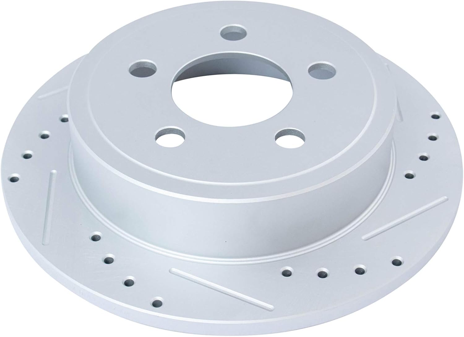 TRQ Performance Front and Rear Brake Rotor Set G Coated Drilled and Slotted Compatible with 2003-2006 Jeep Wrangler