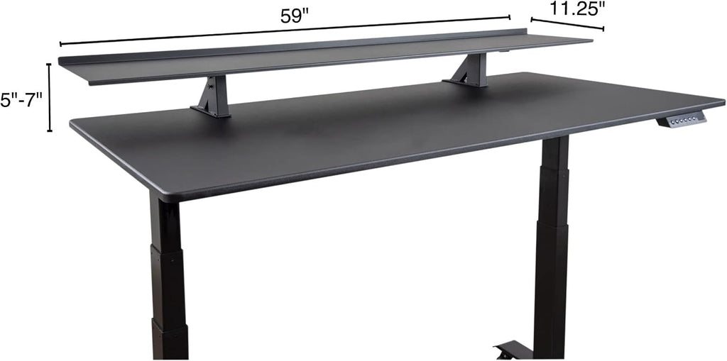 Stand Up Desk Store Clamp-On Adjustable Height Desk Shelf Monitor Stand (60' Wide)