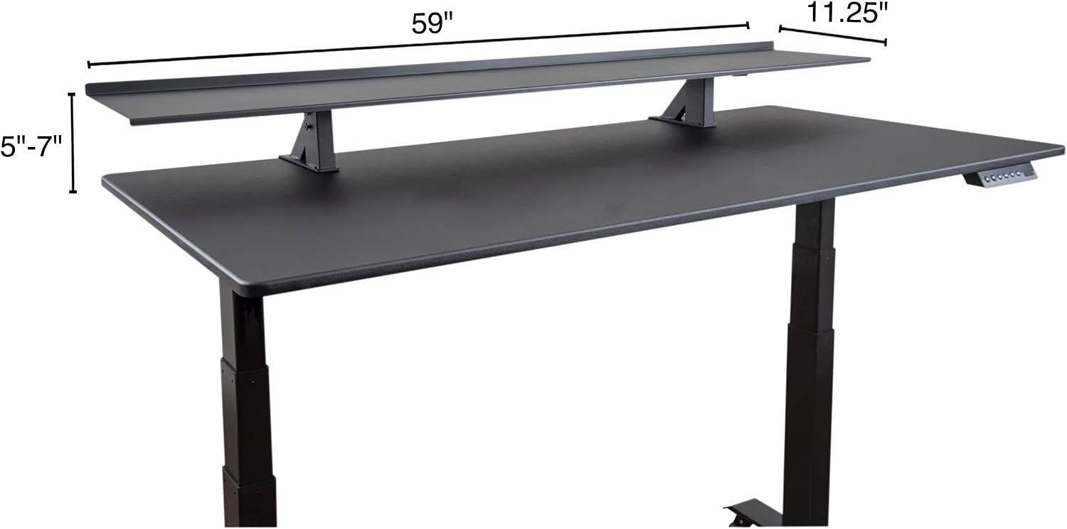 Stand Up Desk Store Clamp-On Adjustable Height Desk Shelf Monitor Stand (60' Wide)