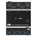 HDMI USB 3.0 Dual Monitors Displayport KVM Switch,Supports 4K@60Hz for 2 Computers Share Keyboard Mouse and Monitor