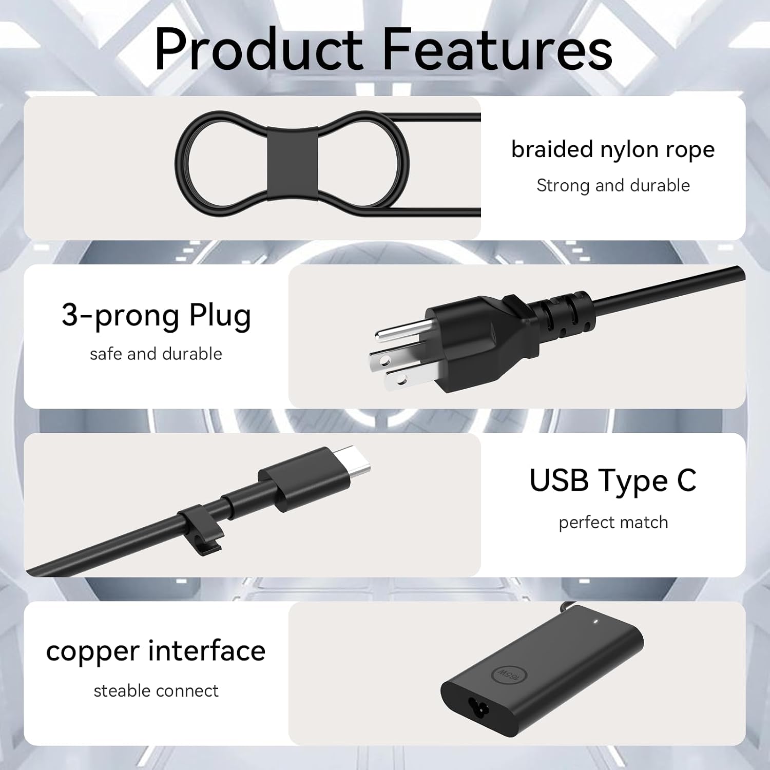 GKLSPL 165W/280W USB-C GaN AC Adapter Compatible with Dell Pro Max 16 Plus MB16250 Pro Max 18 Plus MB18250 Pro Max with GB10 FCM1253,Support PD 3.1