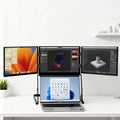 Tri-Fold Laptop Monitor, 15.6' Laptop Screen Extender 1080P, FHD Triple Screen Laptop Monitor Extender, Portable Monitor for Lap Top with 360° Rotation Adjustable Viewing Angles for Windows/Mac