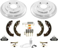 Rear Drums Brake Shoes Cylinders Spring 9pc Kit Replacement Part for Honda Civic 2006-2011 DX LX