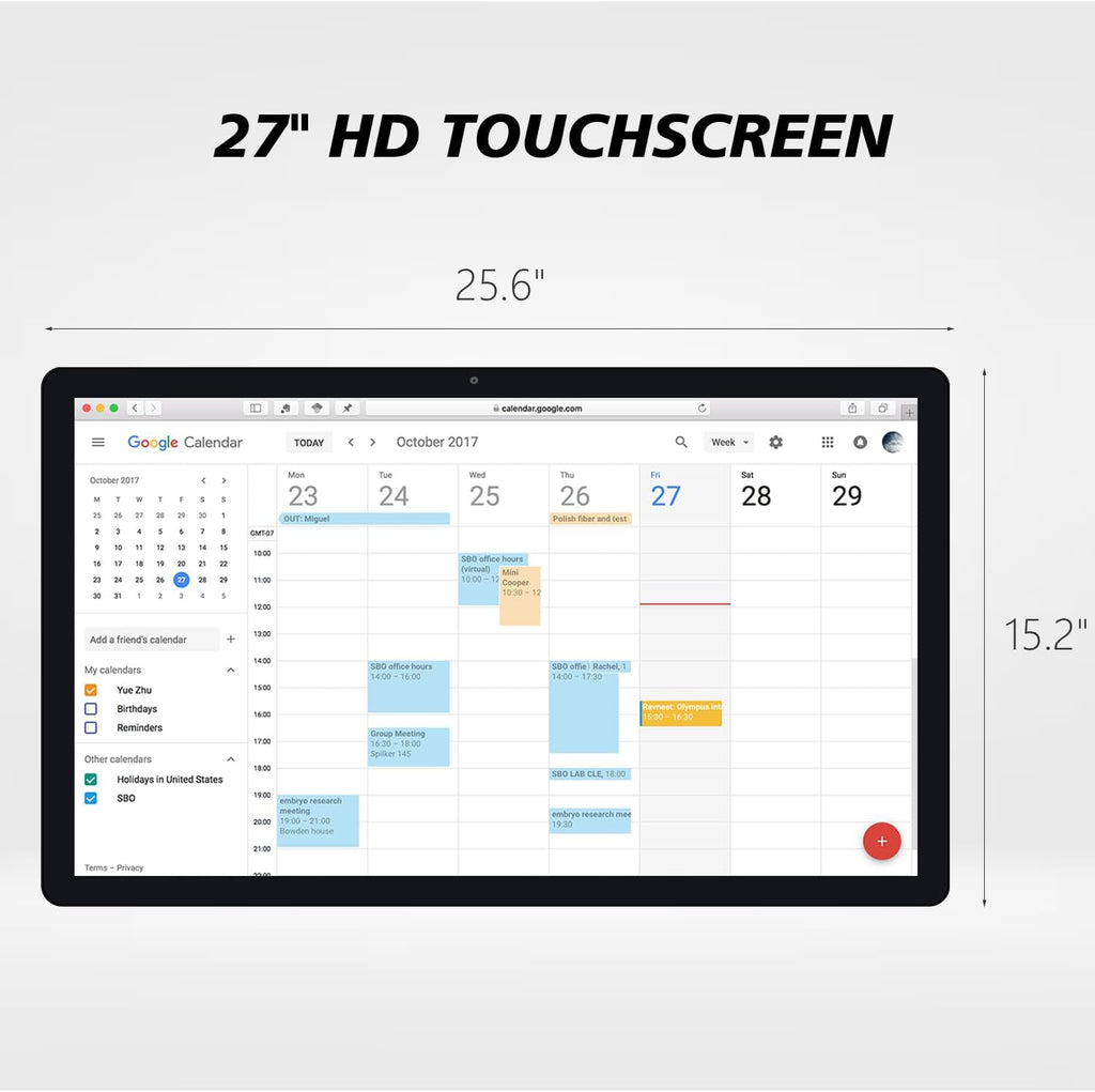 Large Touchscreen Monitor Digital Electronic Calendar, Downloadable APP,10-Point Touch,16:9 Display, Android 13 with 8GB RAM & 128GB ROM,Perfect for Office, Business, and Home (27 inch)