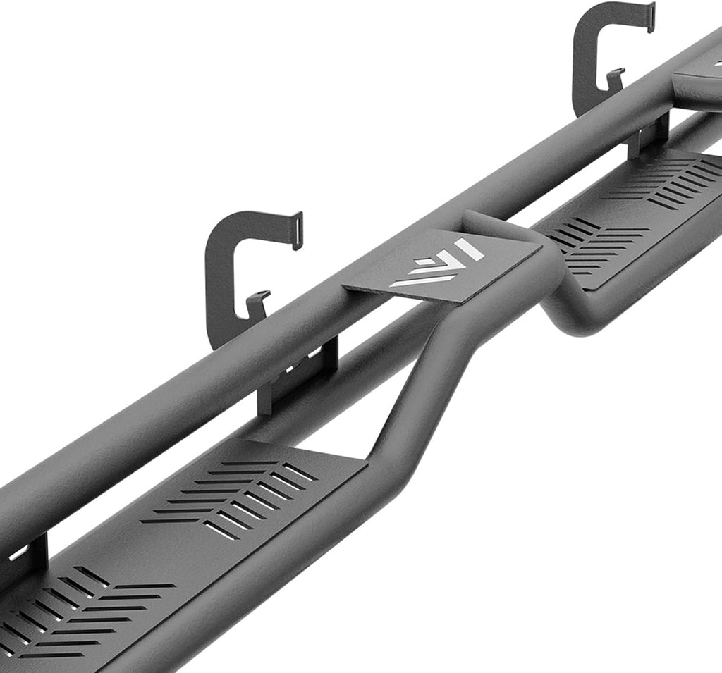 YZONA Two Raised Steps Double Cab Running Boards Compatible with 2007-2018 Chevrolet Silverado & GMC Sierra 1500, 2007-2019 Chevy Silverado & GMC Sierra 2500 3500 HD Extended Cab Side Step Nerf Bar