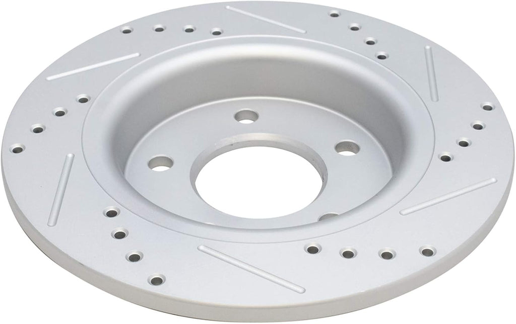 TRQ Performance Front and Rear Brake Rotor Set G Coated Drilled and Slotted Compatible with 2004-2013 Mazda 3