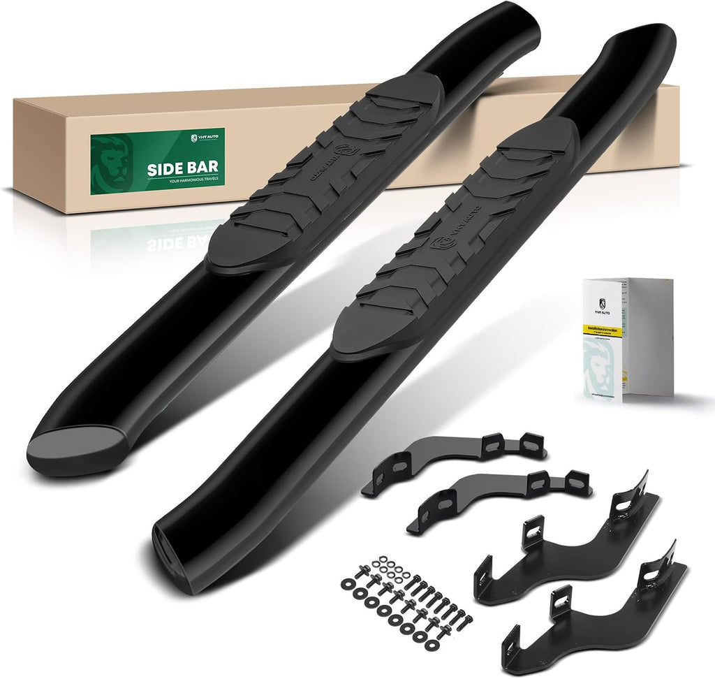 YHTAUTO 5 Inch Running Boards Fit Ford Bronco 2021 2022 2023 2024 2025 2026 2-Door SUV, Oval Bent Ends Side Steps Carbon Steel Step Bars Off-Road Exterior Accessories