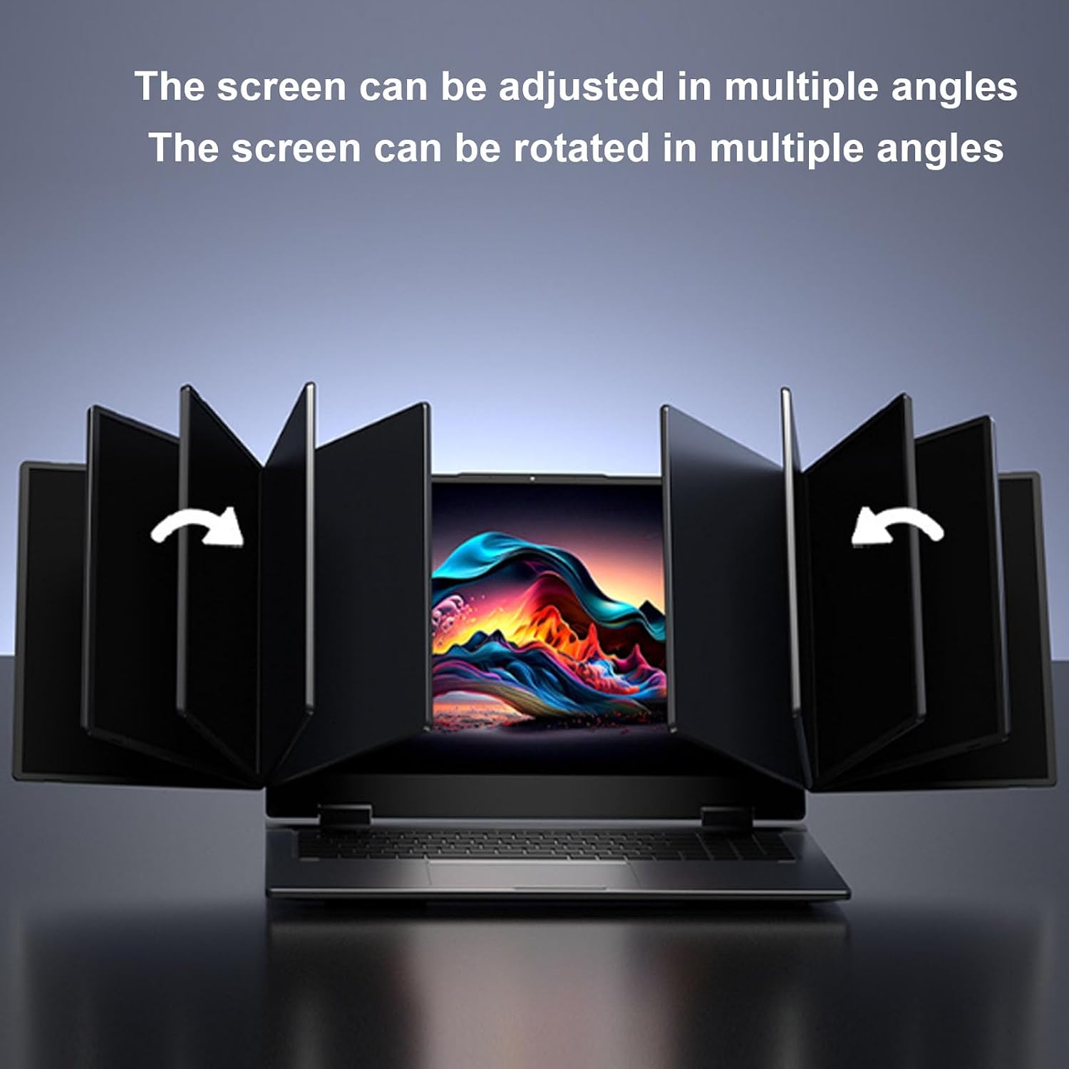 XUMIUZIY 16 inch Triple Screen Laptop, 16GB RAM 512GB SSD, WiFi6 & BT5.2, Tri Fold Screen Portable Laptop with Face Recognition (US Plug)