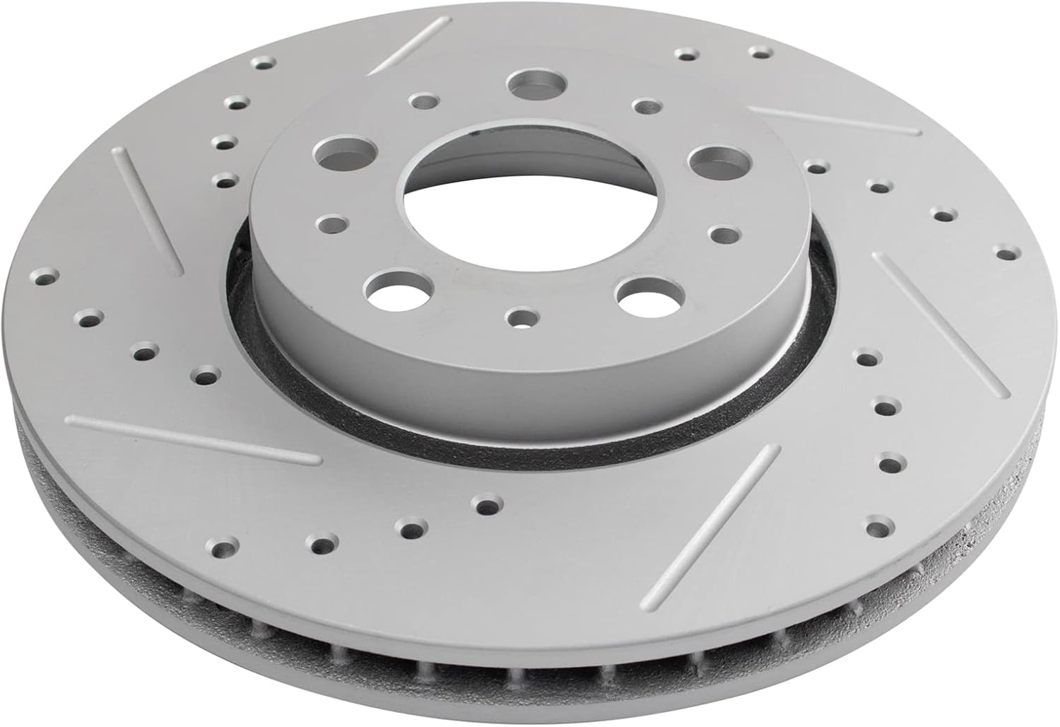 TRQ Performance Front and Rear Brake Rotor Set G Coated Drilled and Slotted Compatible with 2001-2009 Volvo S60 1999-2006 S80 2001-2007 V70 2003-2007 XC70