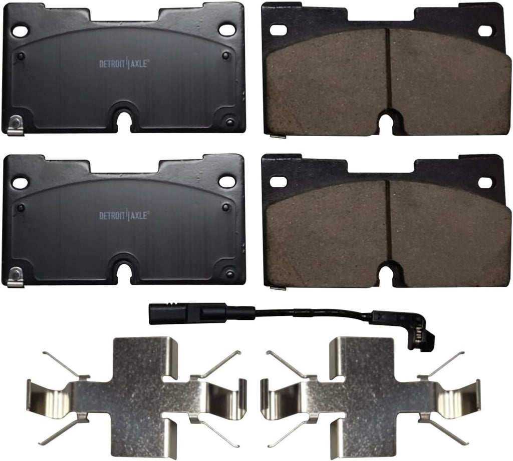 Detroit Axle - Front Brake Kit for Chevy GMC Silverado Sierra 1500 Tahoe Yukon XL Cadillac Escalade ESV Drilled and Slotted Disc Brakes Rotors Ceramic Brake Pads Replacement : 13.50' inch Rotor