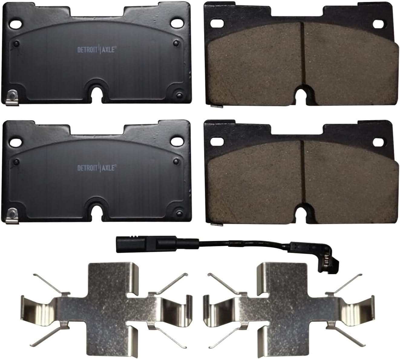 Detroit Axle - Front Brake Kit for Chevy GMC Silverado Sierra 1500 Tahoe Yukon XL Cadillac Escalade ESV Drilled and Slotted Disc Brakes Rotors Ceramic Brake Pads Replacement : 13.50' inch Rotor