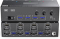 KVM Switch 3 Monitors 3 Computers 8K@60Hz,HDMI + 2* Displayport Triple Monitor KVM Switch with 4 USB 3.0 Ports for Keyboard(US Power Plug)