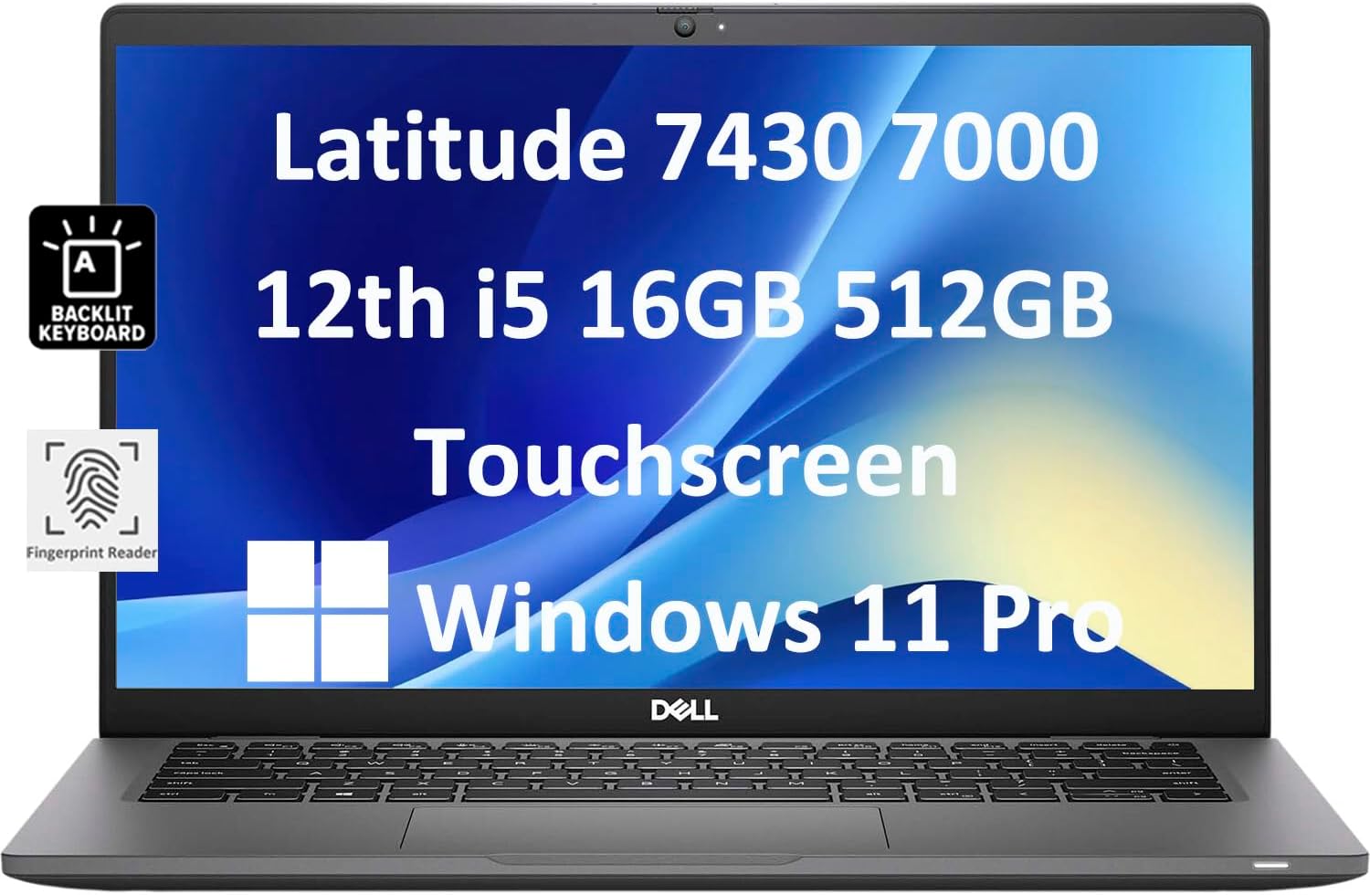 Dell Latitude 7430 7000 Business Laptop (14' FHD Touchscreen, Intel 10-Core i5-1245U, 16GB RAM, 512GB SSD) Backlit, Fingerprint, Wi-Fi 6E, FHD IR Webcam, Win 11 Pro, Black (Renewed)