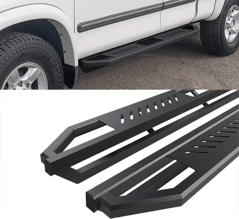 HD Ridez Hybrid Rocker Steps Steel Armor Compatible with Toyota Tundra 2000-2006 Access Cab (Drilling Required) (Nerf Bar Side Steps Side Bars)