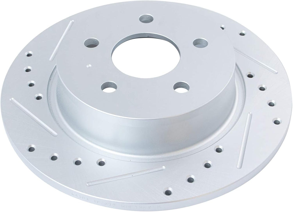 TRQ Performance Front and Rear Brake Rotor Set G Coated Drilled and Slotted Compatible with 2013-2017 Ford C-Max 2013-2016 Escape