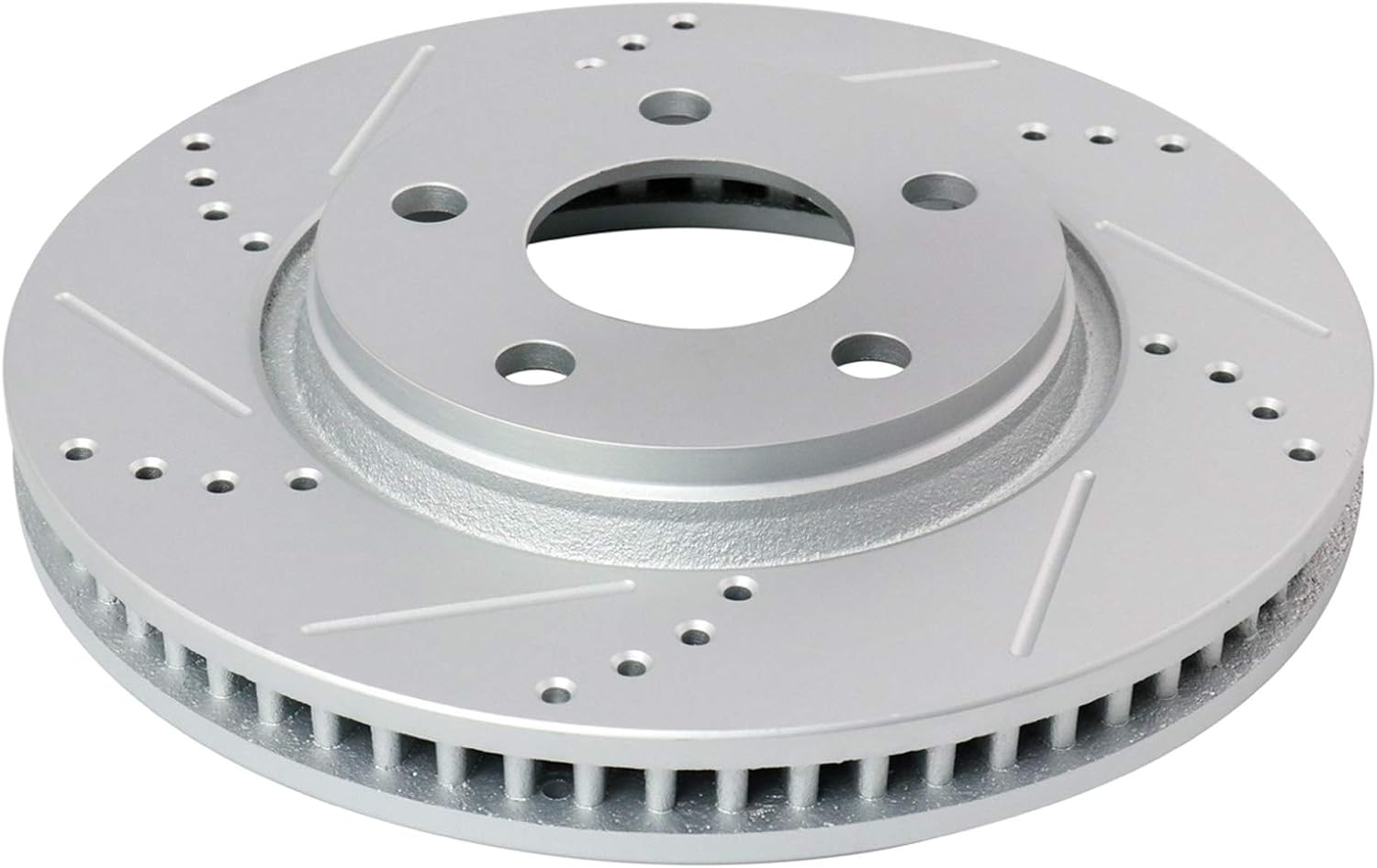 TRQ Performance Front and Rear Brake Rotor Set G Coated Drilled and Slotted Vented Solid Compatible with 2005-2009 Buick LaCrosse 2004-2008 Pontiac Grand Prix