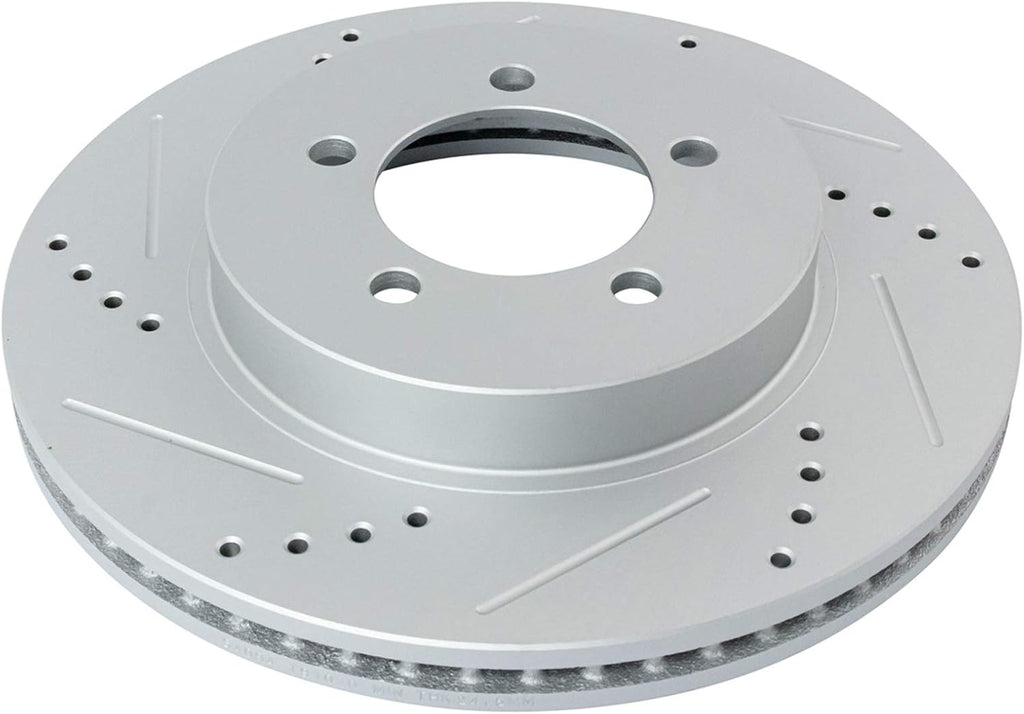 TRQ Performance Front and Rear Brake Rotor Set G Coated Drilled and Slotted Compatible with 2002-2005 Ford Explorer 2002-2005 Mercury Mountaineer