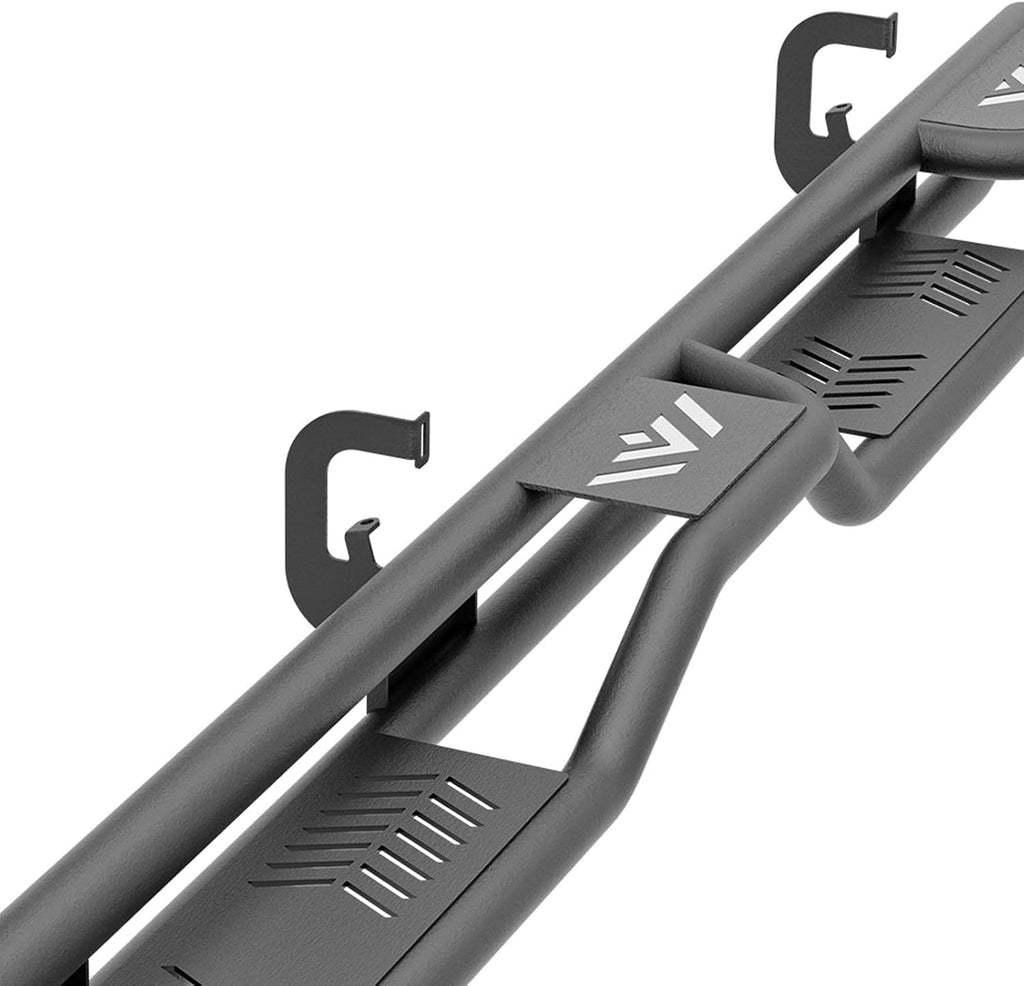 YZONA Two Raised Steps Double Cab Running Boards Compatible with 2007-2018 Chevrolet Silverado & GMC Sierra 1500, 2007-2019 Chevy Silverado & GMC Sierra 2500 3500 HD Extended Cab Side Step Nerf Bar