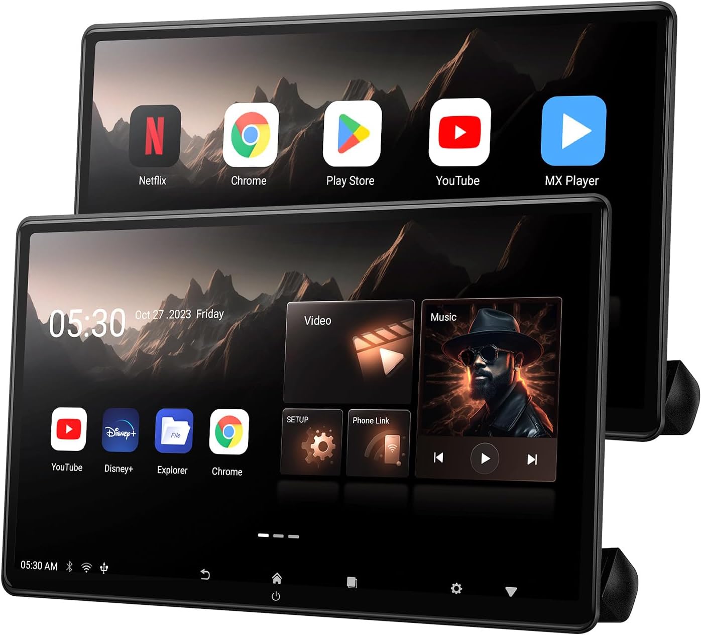 Seventour 15.6 inch 4K Android Portable Car TV Headrest Monitor Tablet for Cars Back seat, Support Phone Wireless mirroring Touch Screen,with WiFi/Bluetooth/HDMI/USB/FM/Multimedia Video Player