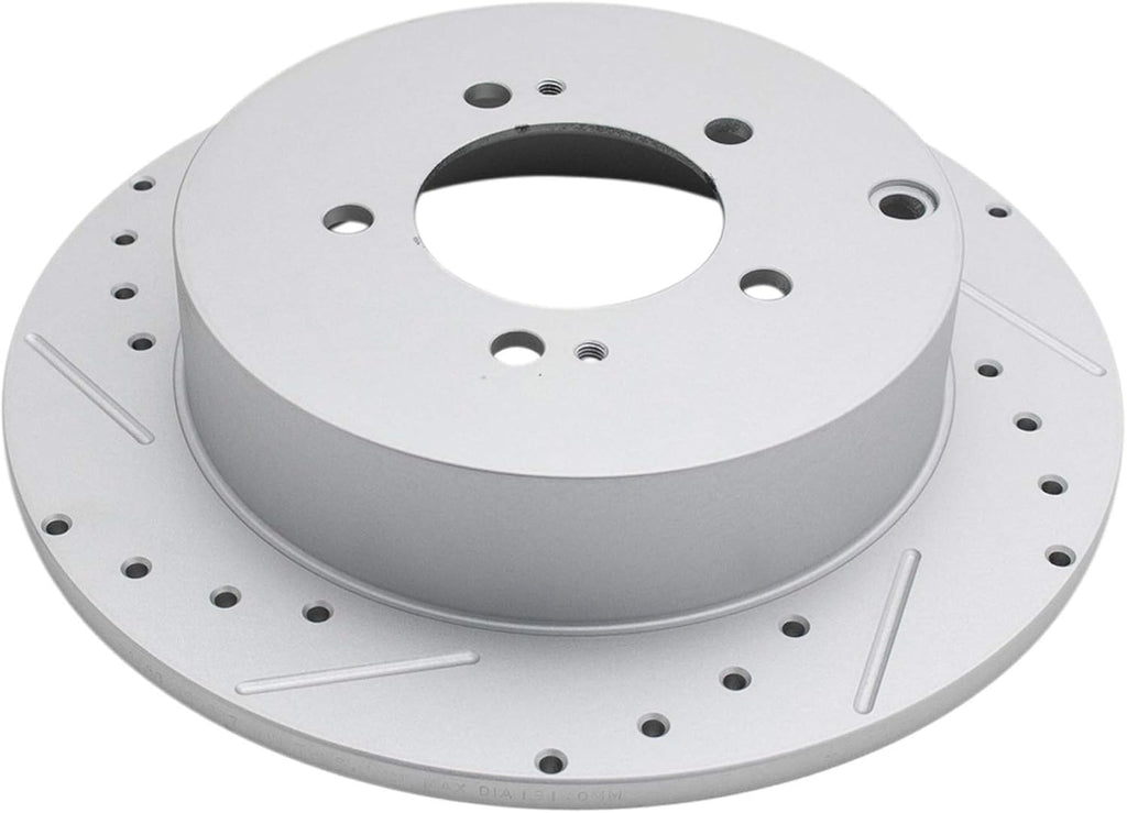 TRQ Performance Front and Rear Brake Rotor Set G Coated Slotted Drilled Compatible with 2007-2013 Mitsubishi Outlander