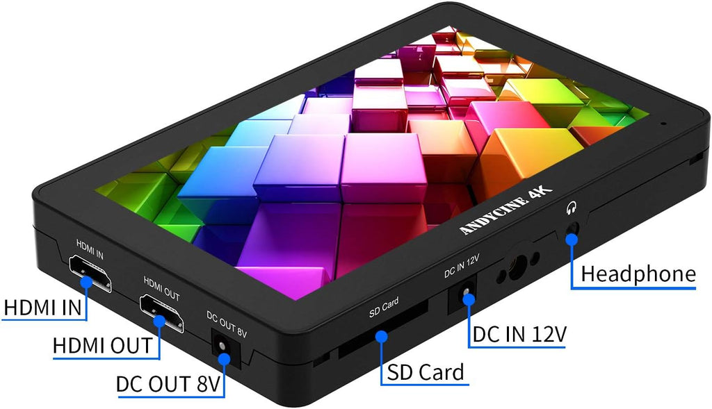 ANDYCINE A6 Plus V2 6' Touch Screen Camera Field Monitor Bundle - Full HD 1920x1080, 4K HDMI Input, 3D LUT, Waveform, Focus Assist with Battery, Carry Case & Sunshade