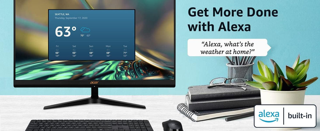acer Aspire C27-1700-UA91 AIO Desktop | 27' Full HD IPS Display | 12th Gen Intel Core i5-1235U | Intel Iris Xe Graphics | 16GB DDR4 | 512GB NVMe M.2 SSD | Wi-Fi 6 | Copilot Enabled | Windows 11 Home