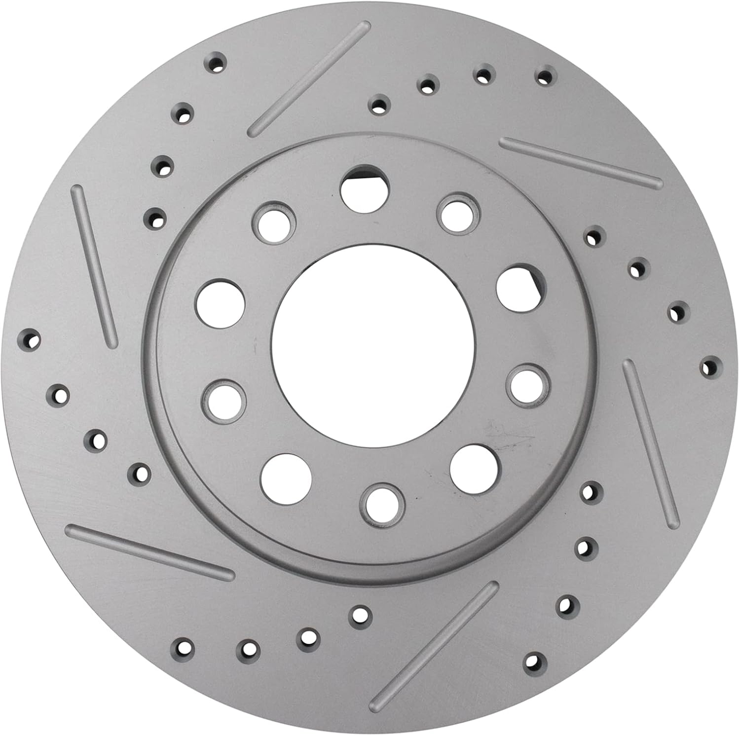 TRQ Performance Front and Rear Brake Rotor Set G Coated Drilled and Slotted Compatible with 2016-2023 Fiat 500X 2017-2022 Jeep Compass 2015-2023 Renegade