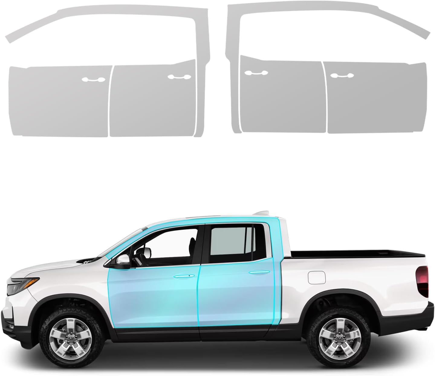 for 2024-2025 Honda Ridgeline Precut Paint Protective Film 8.5 Mil TPU PPF Clear Car HD Scratch Exterior Accessories (Doors + Roof Beams 6Pcs)