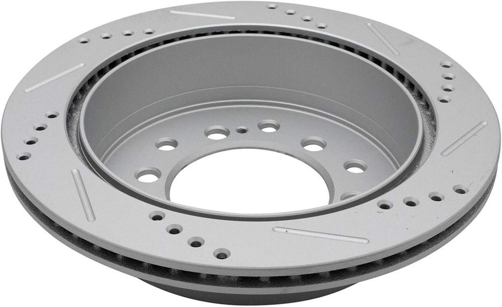 TRQ Front and Rear Brake Rotor Set G Coated Drilled and Slotted Compatible with 2003-2009 Lexus GX470 2003-2009 Toyota 4Runner