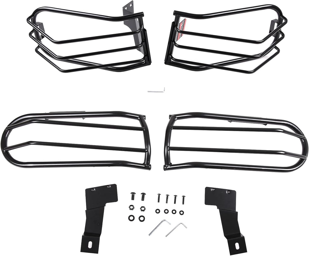 Car Front Fog Light & Taillight Guard Cover Kit Compatible with Toyota FJ Cruiser 2007-2021+, Front Fog Lamp Guards Rear Tail Light Decorative Frame Bezels Protection Carbon Steel Exterior Accessories