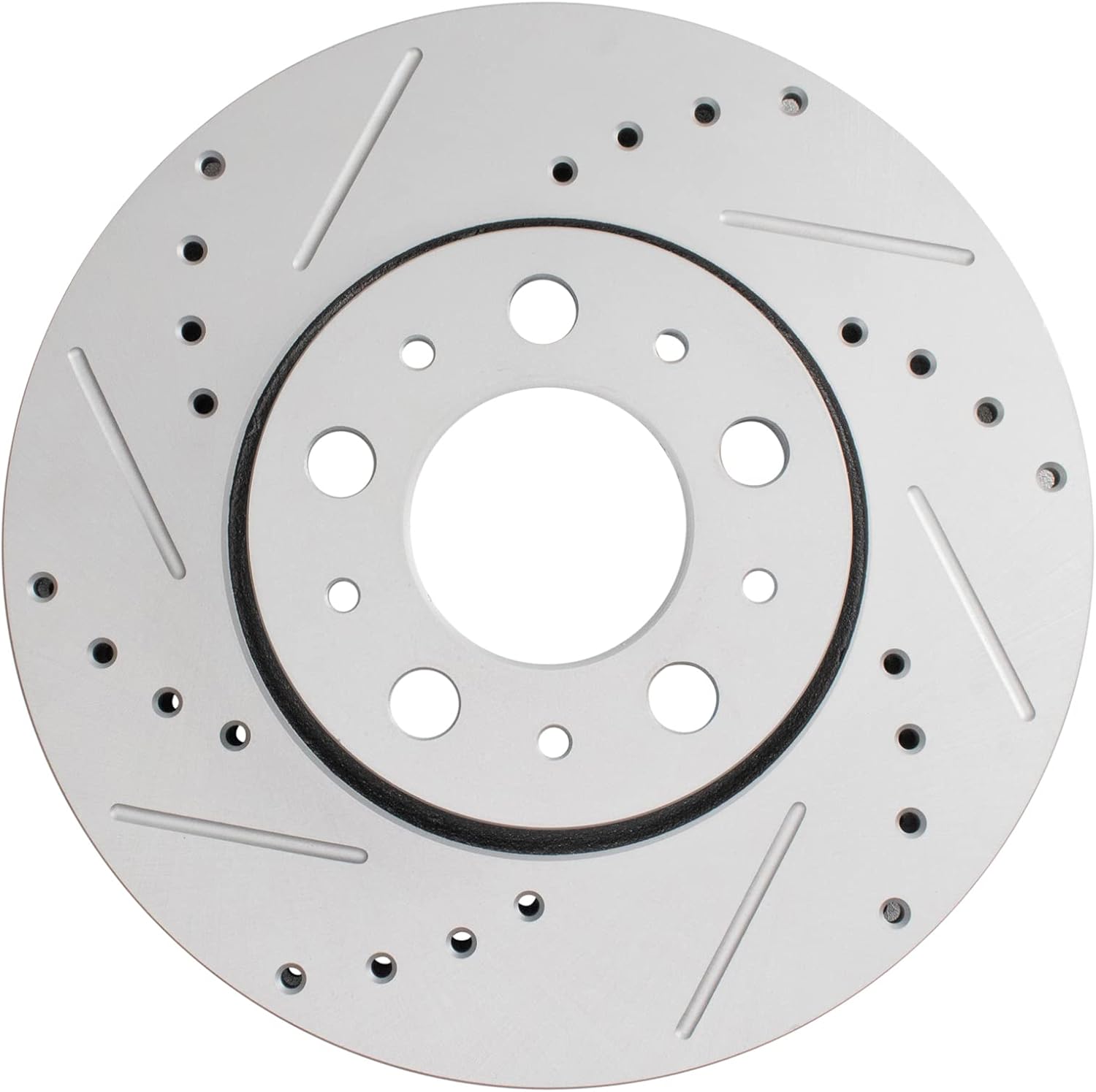 TRQ Performance Front and Rear Brake Rotor Set G Coated Drilled and Slotted Compatible with 2001-2009 Volvo S60 1999-2006 S80 2001-2007 V70 2003-2007 XC70